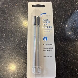 Cross 8513-2 Ballpoint Pen Refill Black Medium Stock 2 Pack